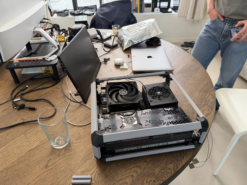 An open prototype on the office table
