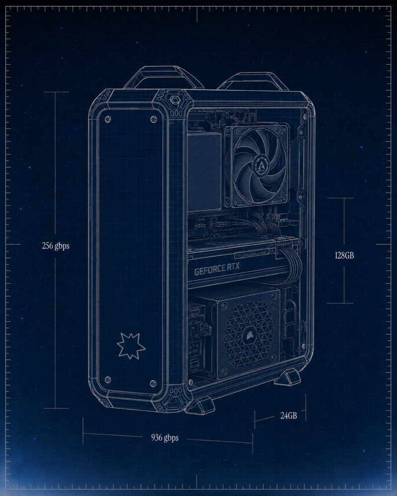 Lucebox technical blueprint: GPU, APU, memory bandwidth and chassis dimensions