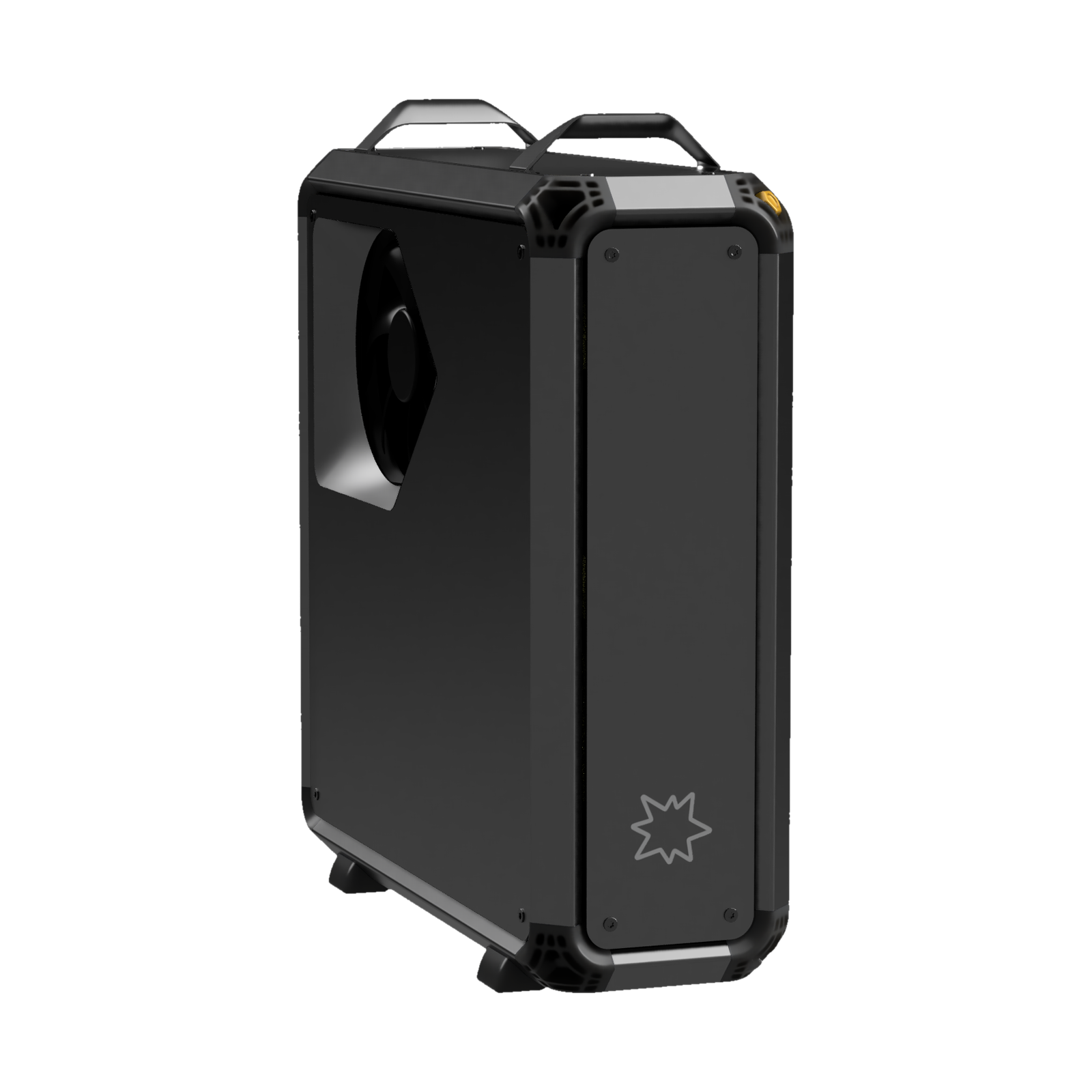 Lucebox machine, front three-quarter view