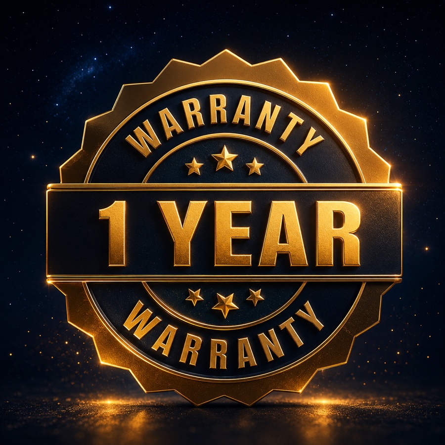 One year warranty badge